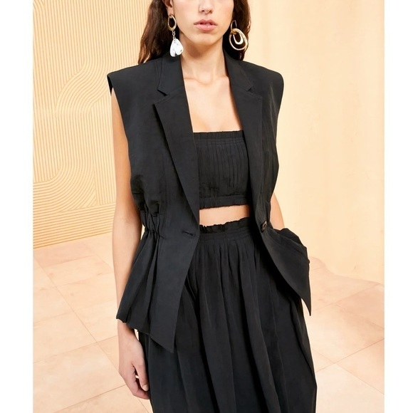 NWT Ulla Johnson Beatriz Linen-Blend Peplum Vest - Picture 3 of 7